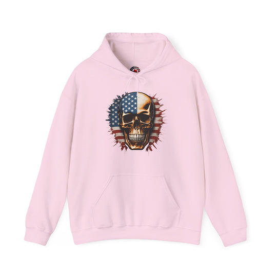 American Flag Skull Hooded Sweatshirt