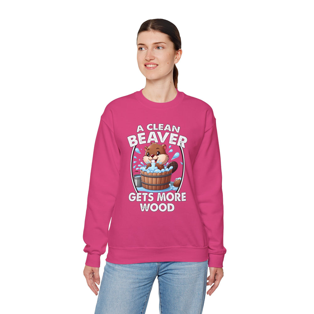 A Clean Beaver Gets More Wood Crewneck Sweatshirt