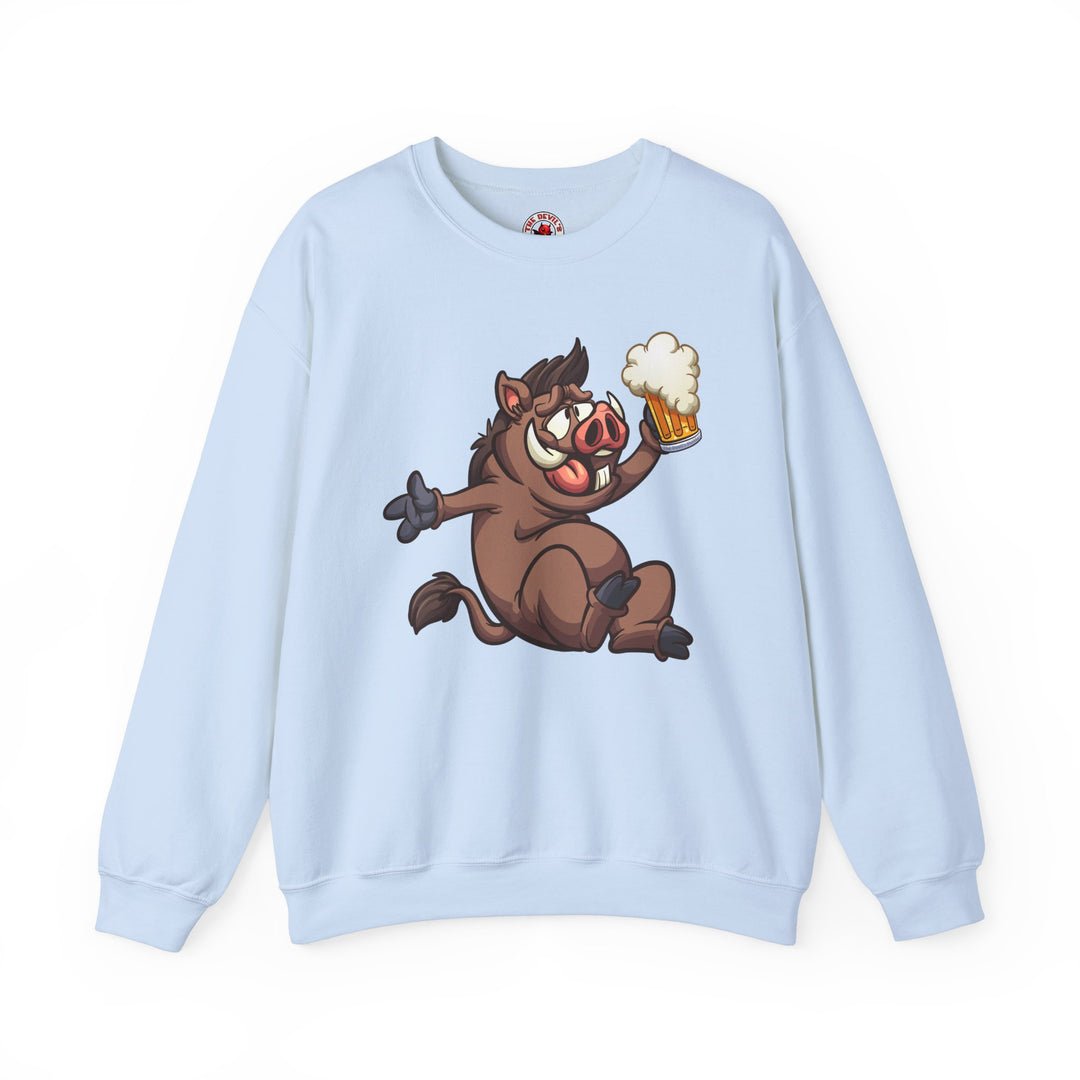 Beer Drinking Boar Crewneck Sweatshirt