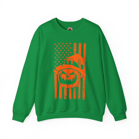 Pumpkin American Flag Crewneck Sweatshirt