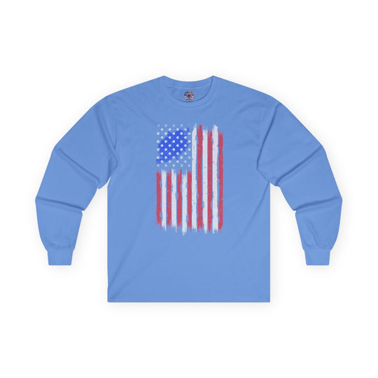 Tattered American Flag  Long Sleeve Tee