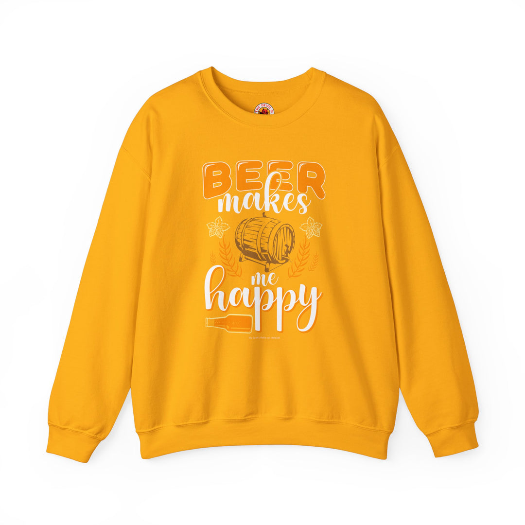 Beer Makes Me Happy Crewneck Sweatshirt.