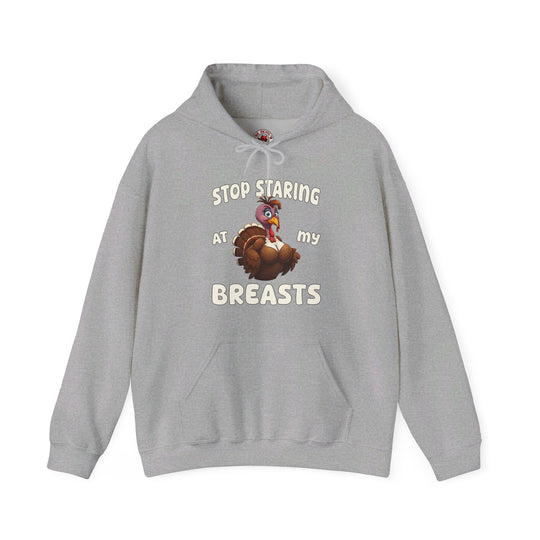 Stop Staring At My Breasts Hooded Sweatshirt