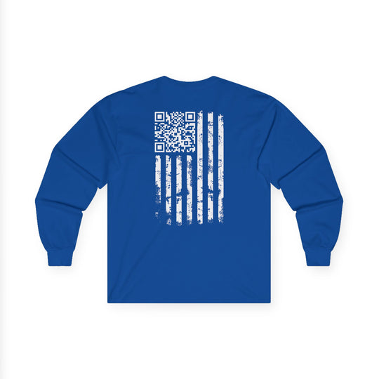 American Flag QR Code Long Sleeve Tee