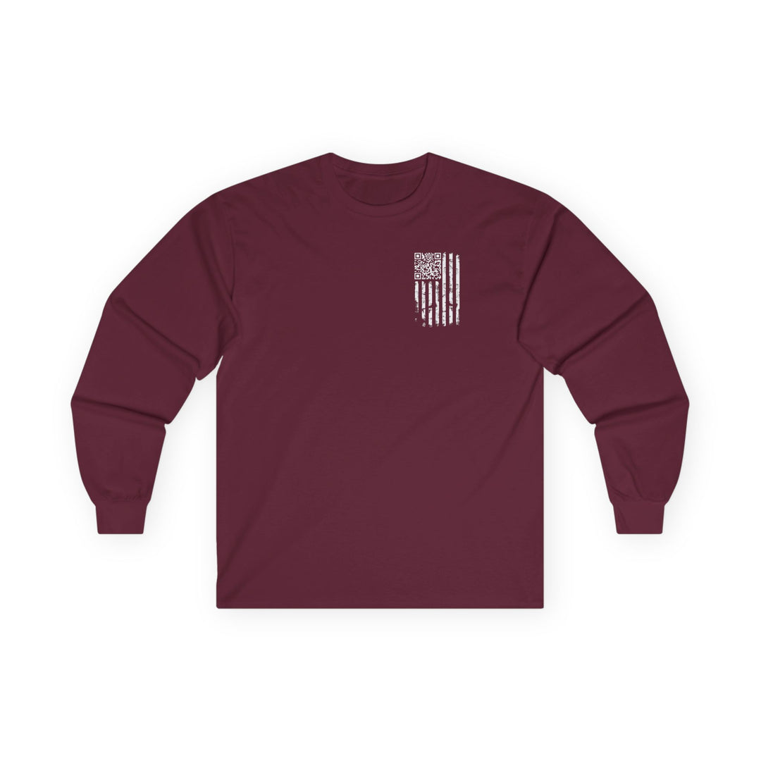 American Flag QR Code Long Sleeve Tee