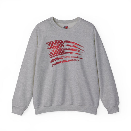 Red American Flag Crewneck Sweatshirt