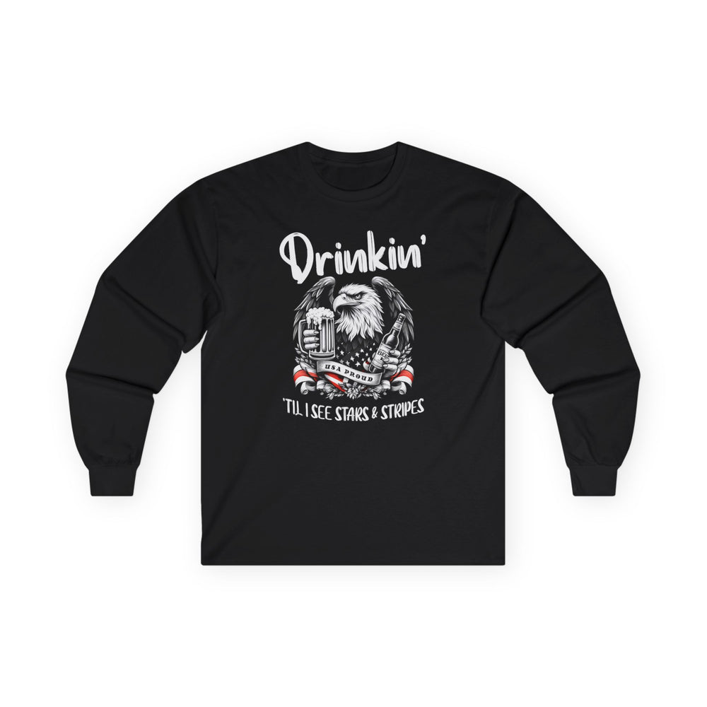 Drinkin' Til I See Stars & Stripes Long Sleeve Tee