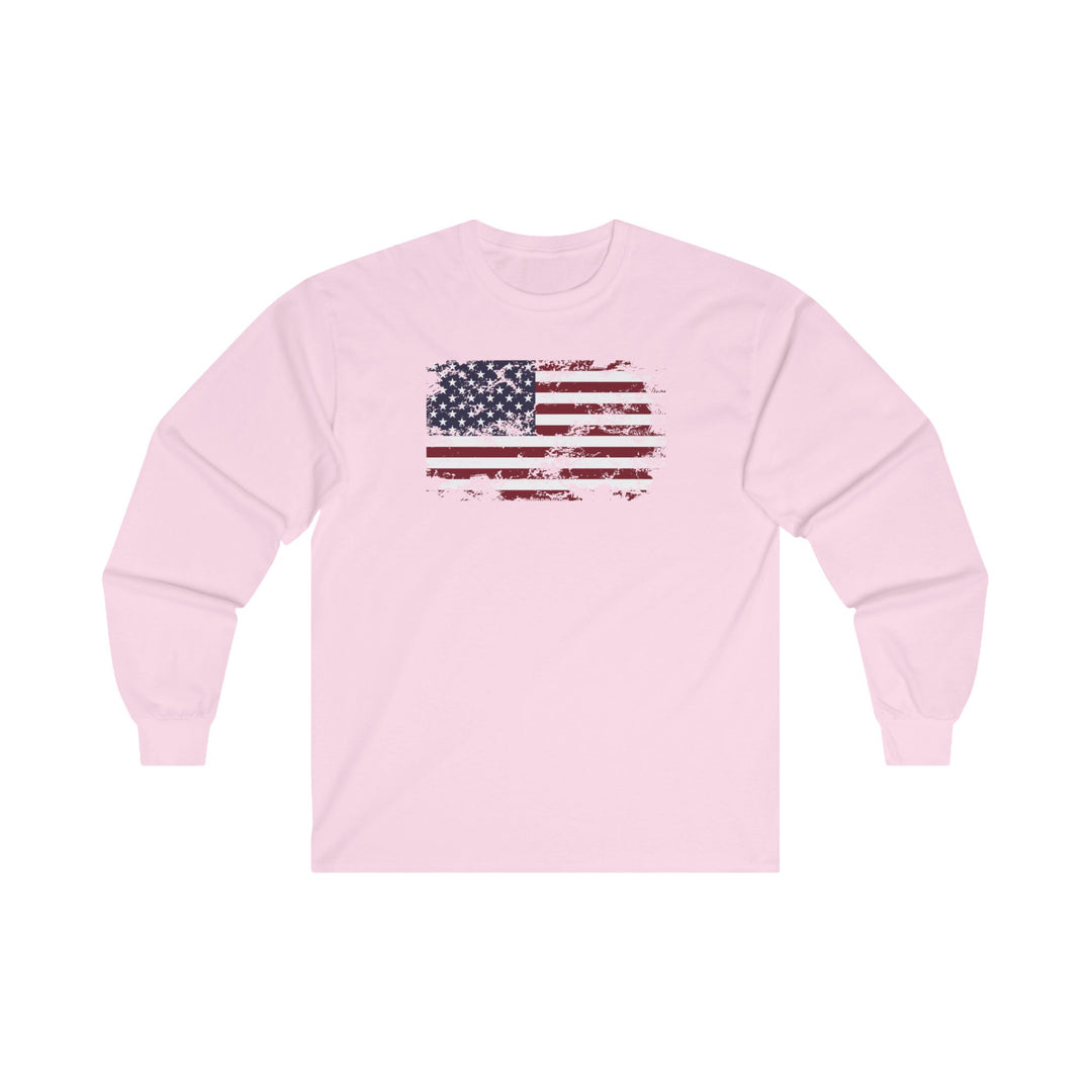 Vintage Style American Flag Long Sleeve Tee