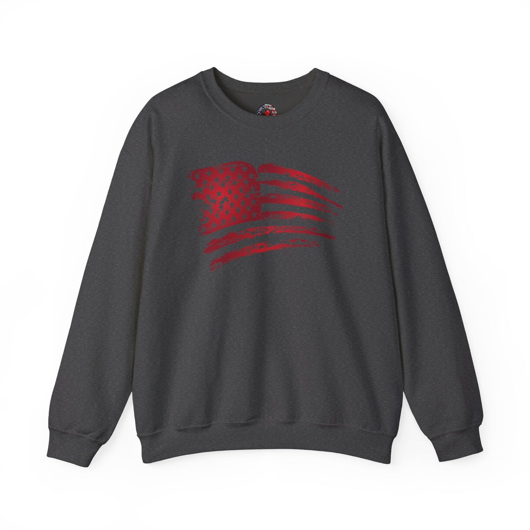 Red American Flag Crewneck Sweatshirt