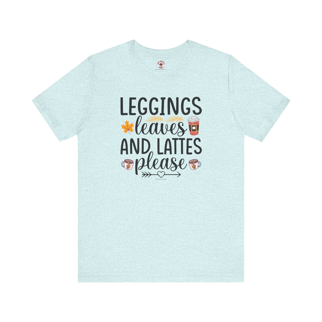 Leggings Leaves and Lattes Please T-Shirt