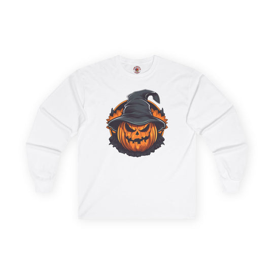Scary Witch Pumpkin Halloween Long Sleeve Tee