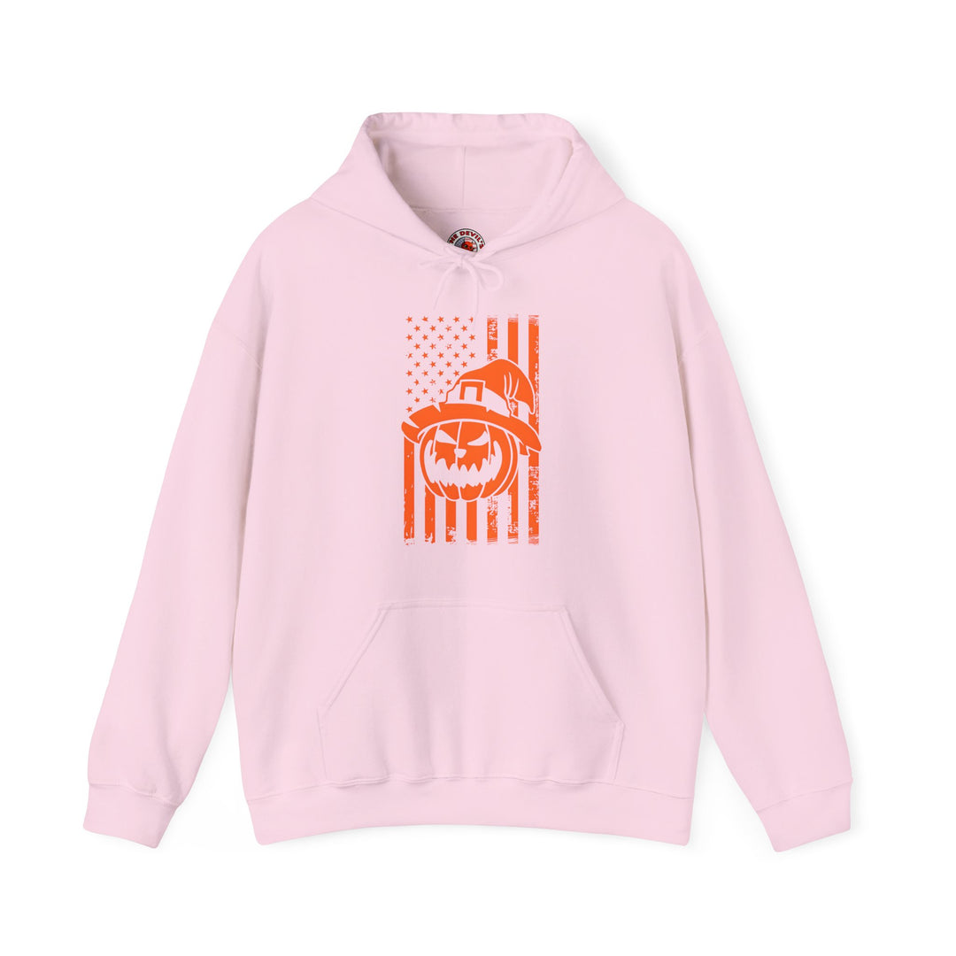 Pumpkin American Flag Hooded Sweatshirt