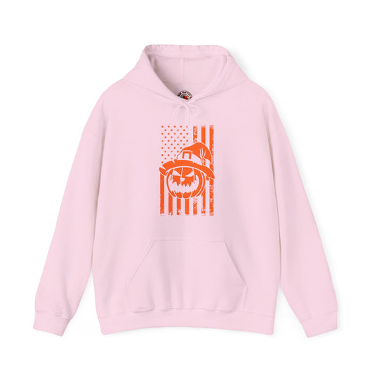 Pumpkin American Flag Hooded Sweatshirt