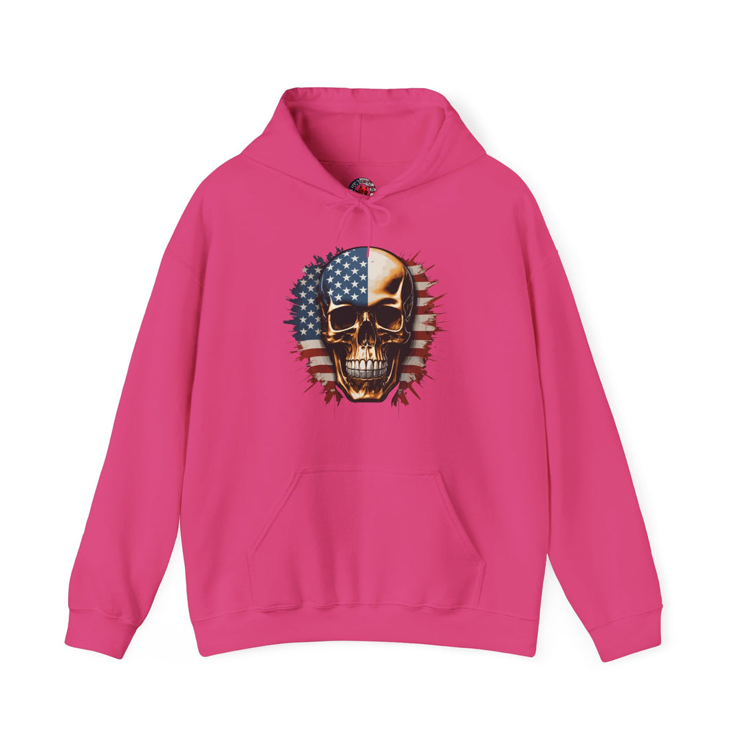 American Flag Skull Hooded Sweatshirt