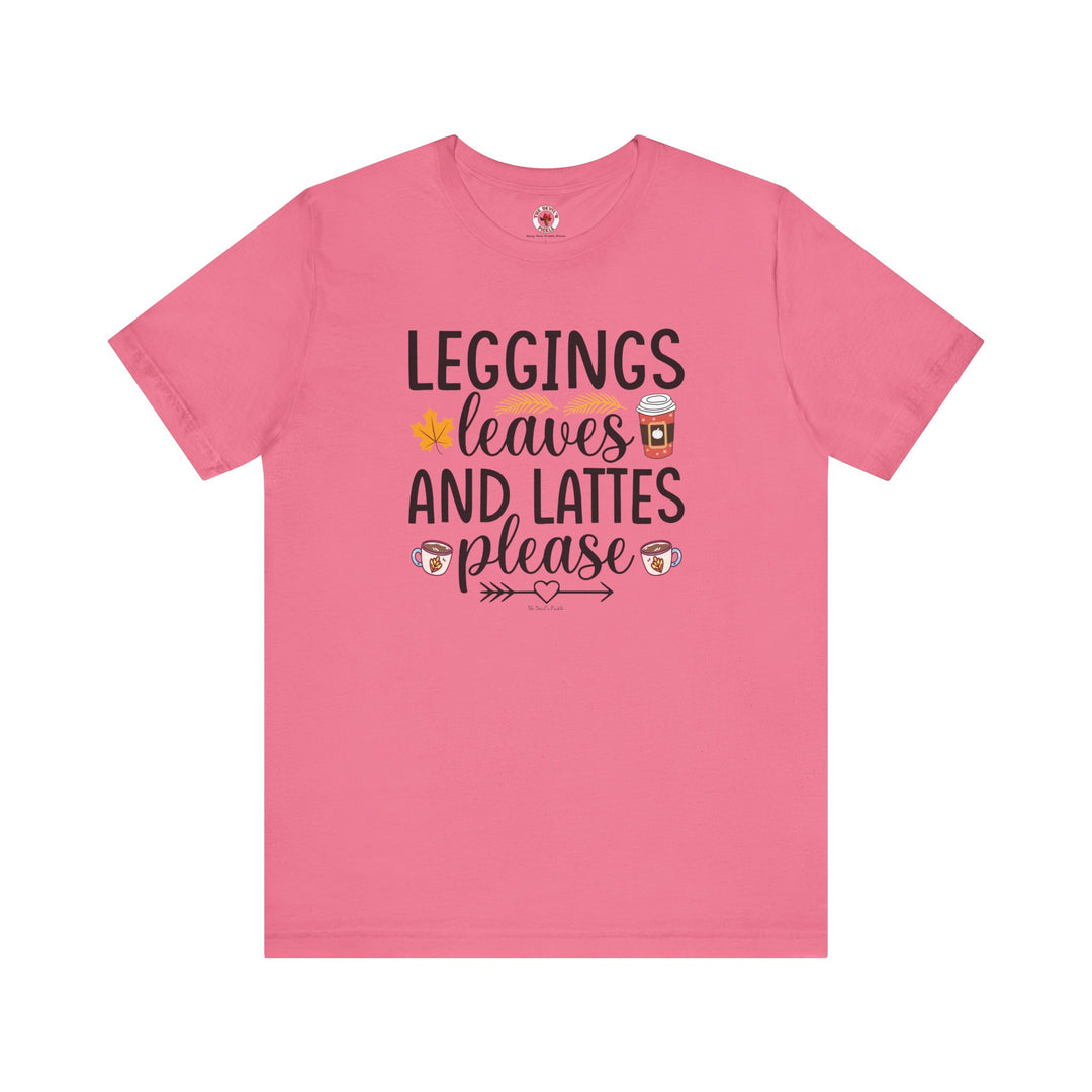 Leggings Leaves and Lattes Please T-Shirt