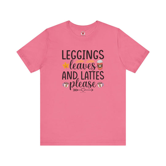 Leggings Leaves and Lattes Please T-Shirt