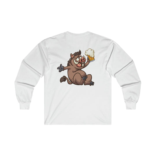 Beer Drinking Boar Long Sleeve Tee