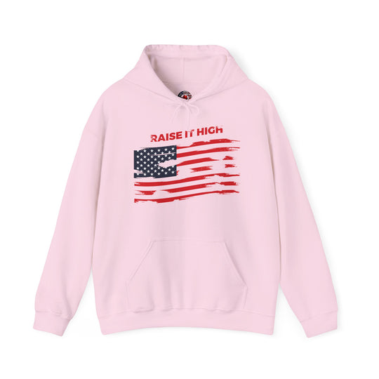 Raise It High American Flag Hooded Sweatshirt