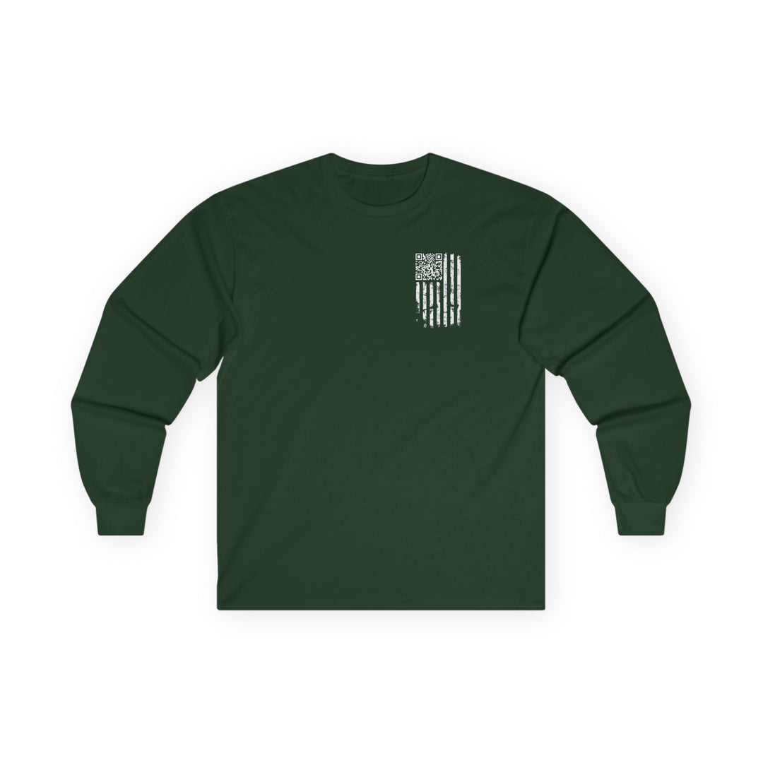 American Flag QR Code Long Sleeve Tee