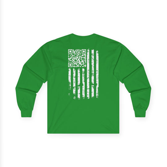 American Flag QR Code Long Sleeve Tee