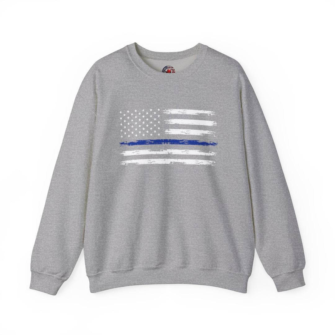 Thin Blue Line American Flag Crewneck Sweatshirt