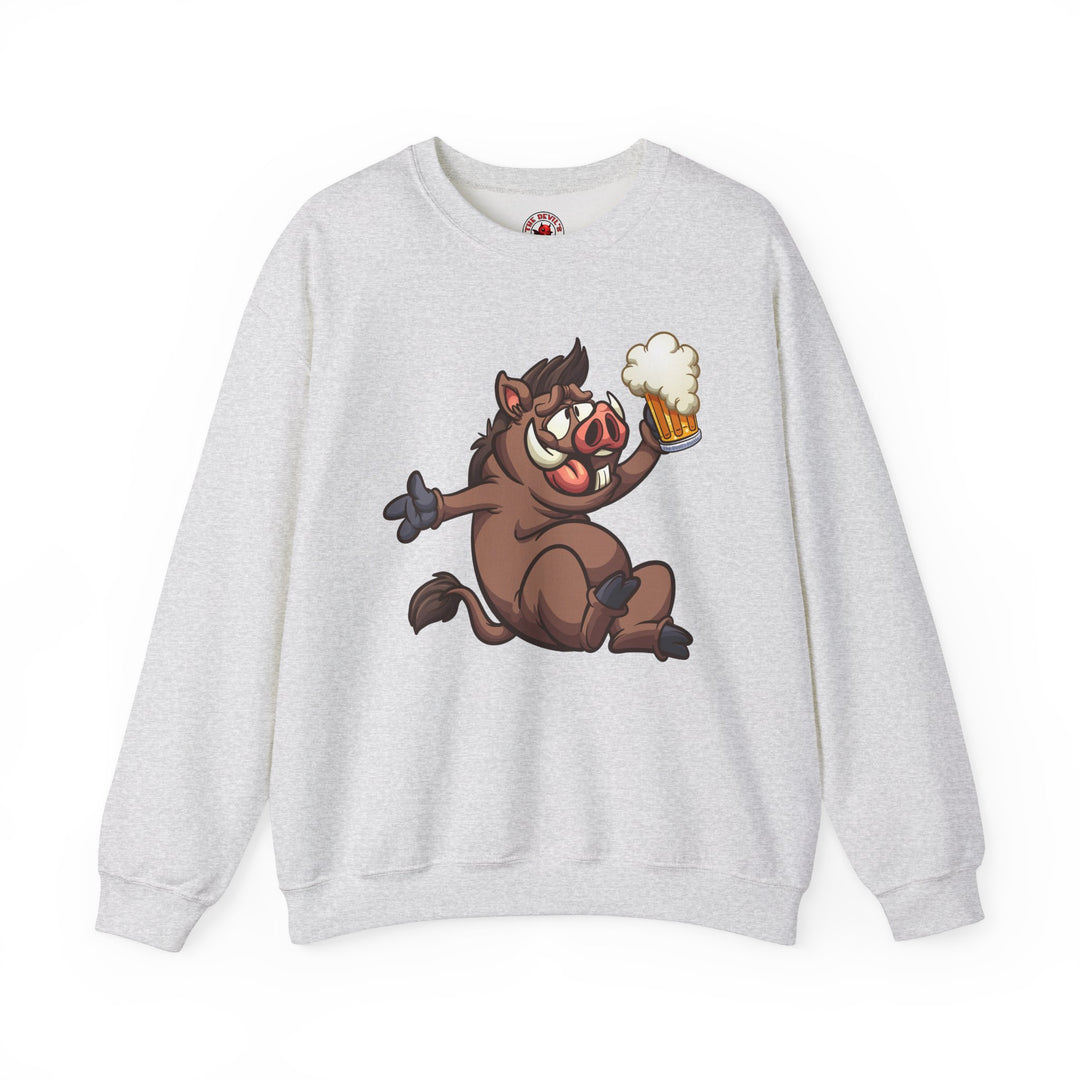 Beer Drinking Boar Crewneck Sweatshirt