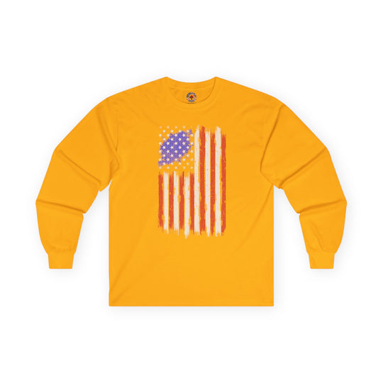 Tattered American Flag  Long Sleeve Tee