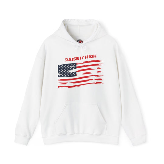 Raise It High American Flag Hooded Sweatshirt