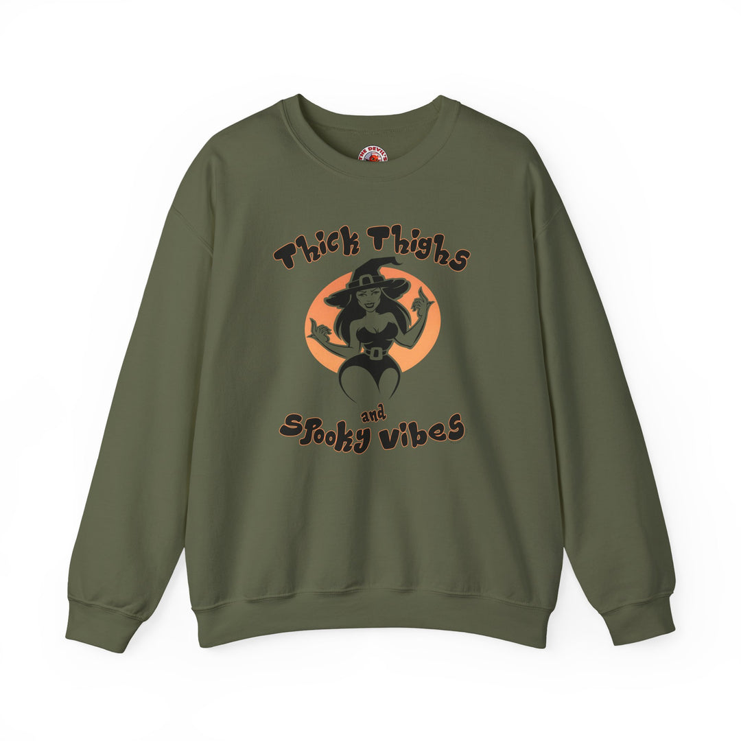 Thick Thighs and Spooky Vibes Crewneck Sweatshirt