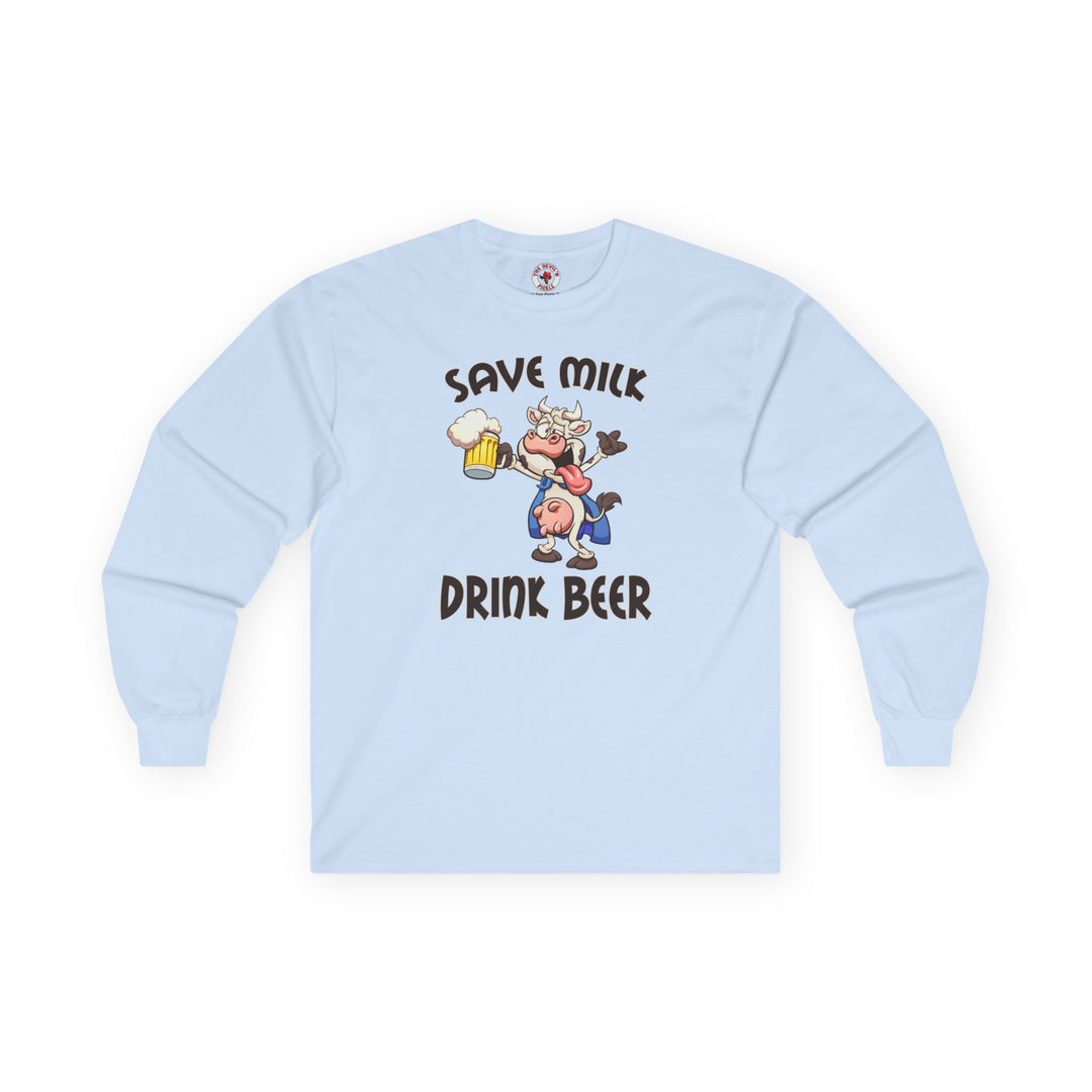 Save Milk Drink Beer Long Sleeve Tee