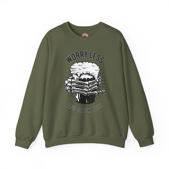 Worry Less and Drink Beer Crewneck Sweatshirt