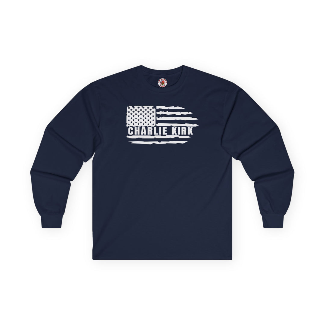 Charlie Kirk Flag Long Sleeve Tee