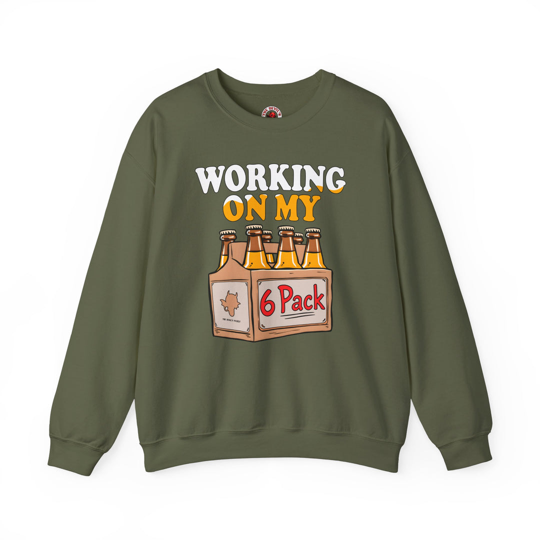 Working On My 6 Pack Crewneck Sweatshirt