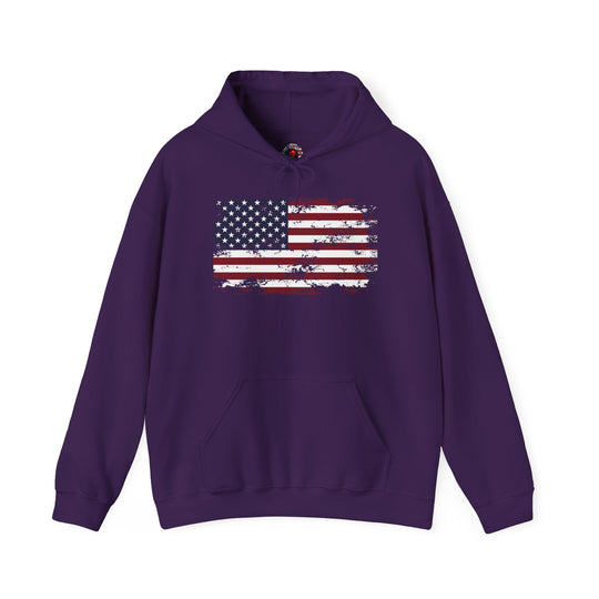 Vintage Style American Flag Hooded Sweatshirt