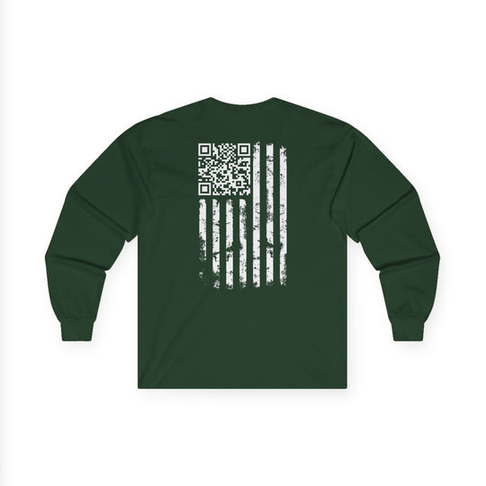 American Flag QR Code Long Sleeve Tee