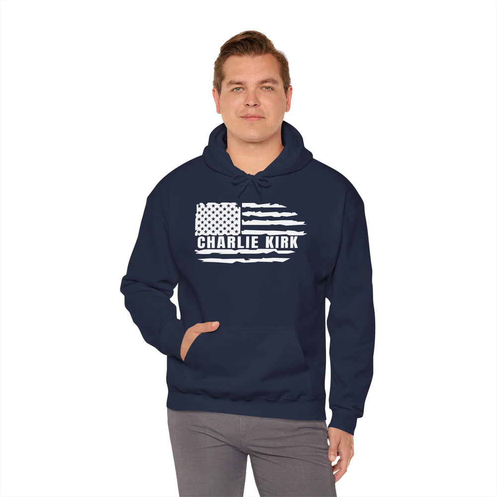 Charlie Kirk Flag Hooded Sweatshirt