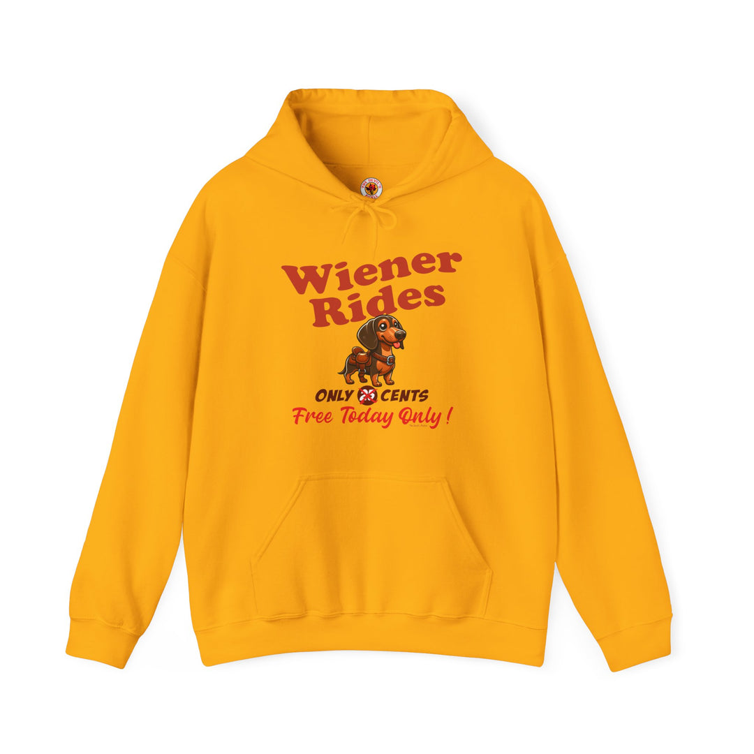 Free Wiener Rides Hooded Sweatshirt