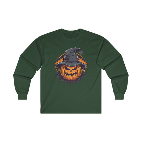 Scary Witch Pumpkin Halloween Long Sleeve Tee