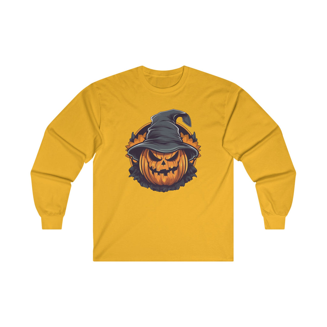 Scary Witch Pumpkin Halloween Long Sleeve Tee