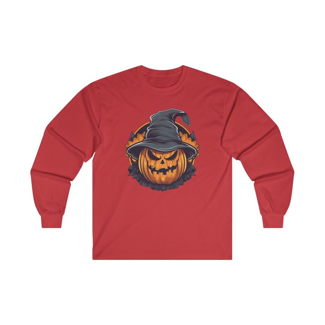 Scary Witch Pumpkin Halloween Long Sleeve Tee