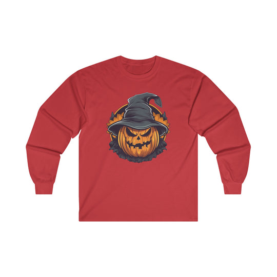 Scary Witch Pumpkin Halloween Long Sleeve Tee