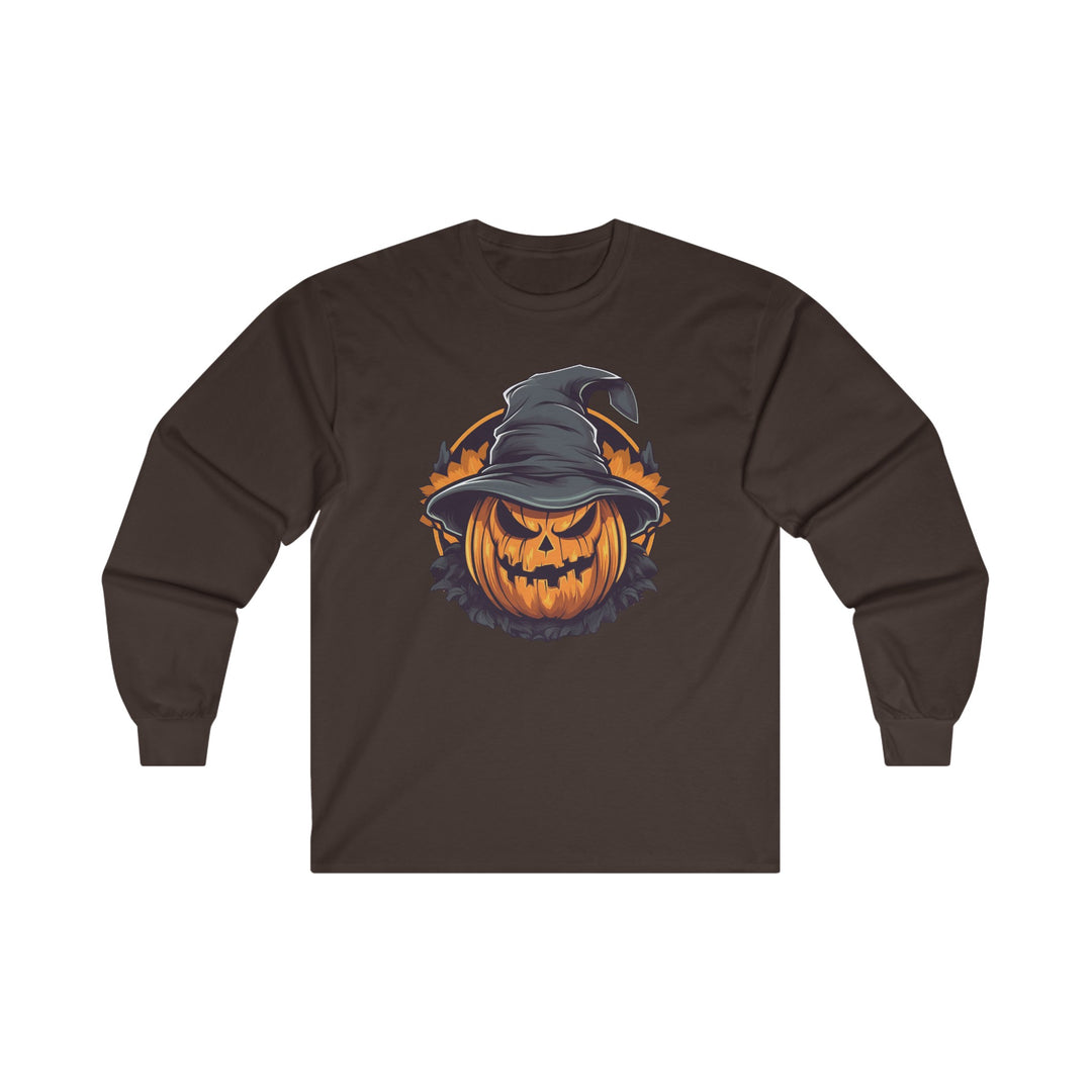 Scary Witch Pumpkin Halloween Long Sleeve Tee