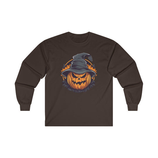 Scary Witch Pumpkin Halloween Long Sleeve Tee