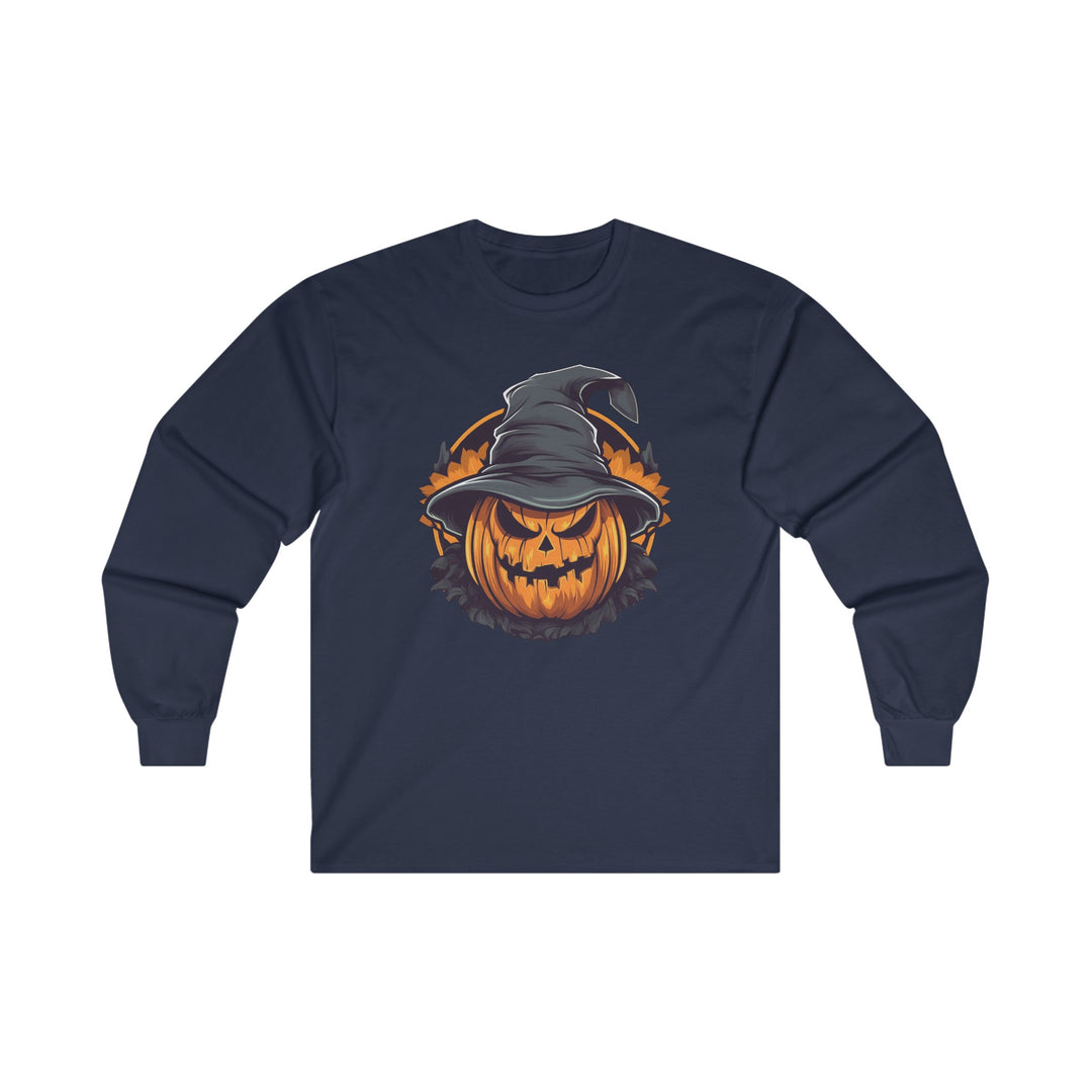 Scary Witch Pumpkin Halloween Long Sleeve Tee