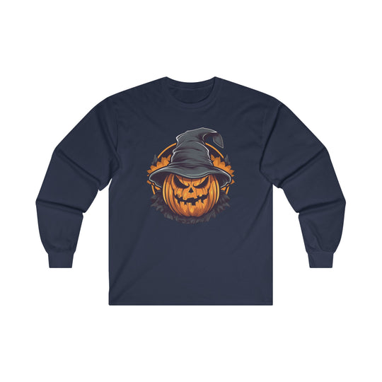 Scary Witch Pumpkin Halloween Long Sleeve Tee