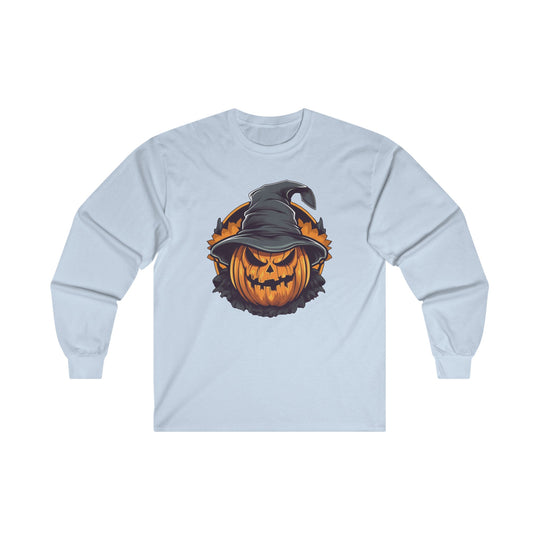 Scary Witch Pumpkin Halloween Long Sleeve Tee