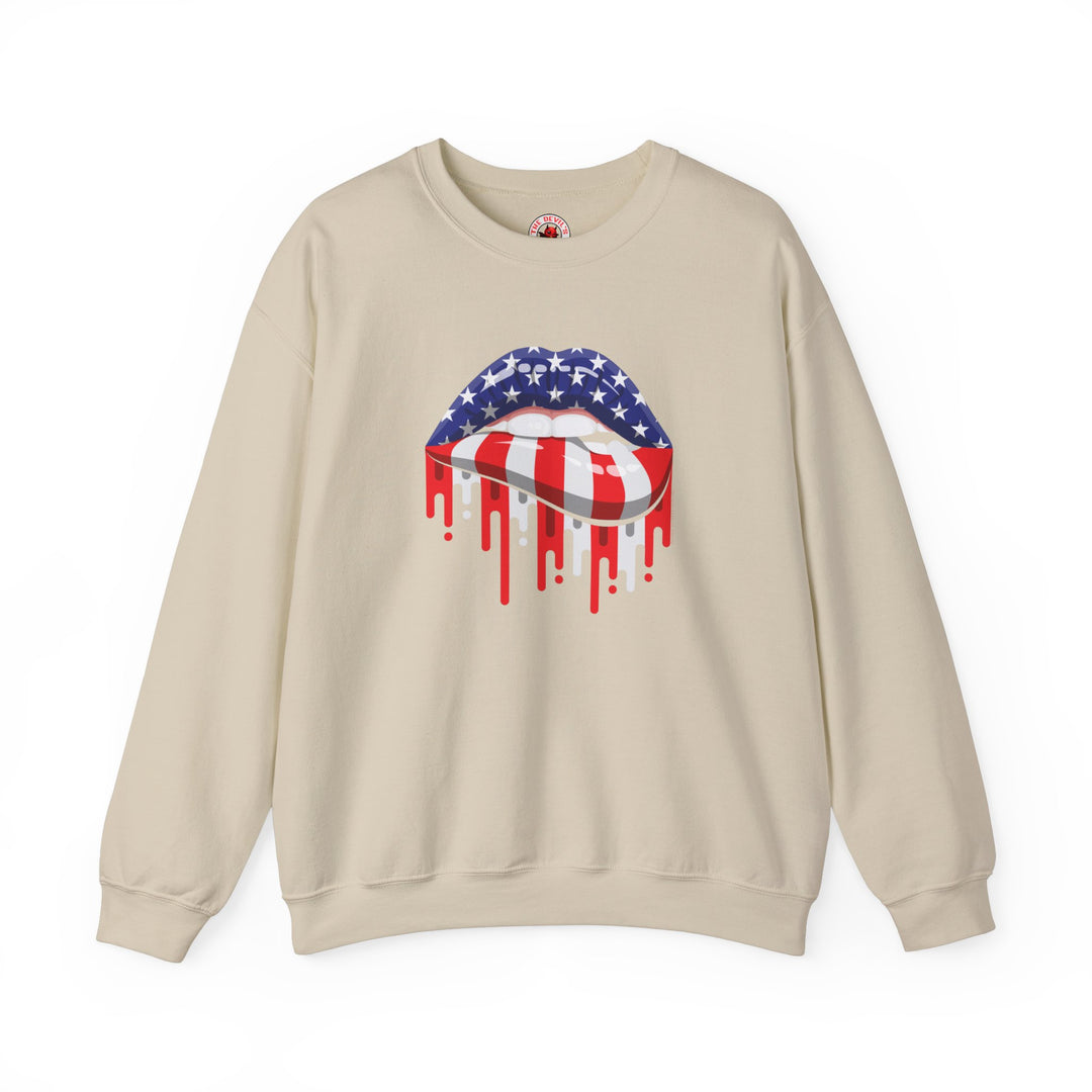 American Flag Lips Crewneck Sweatshirt