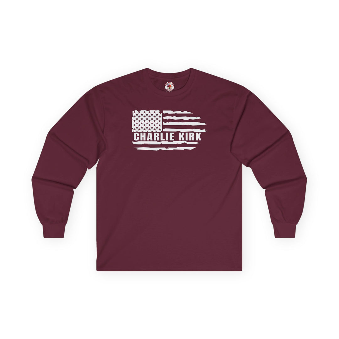 Charlie Kirk Flag Long Sleeve Tee