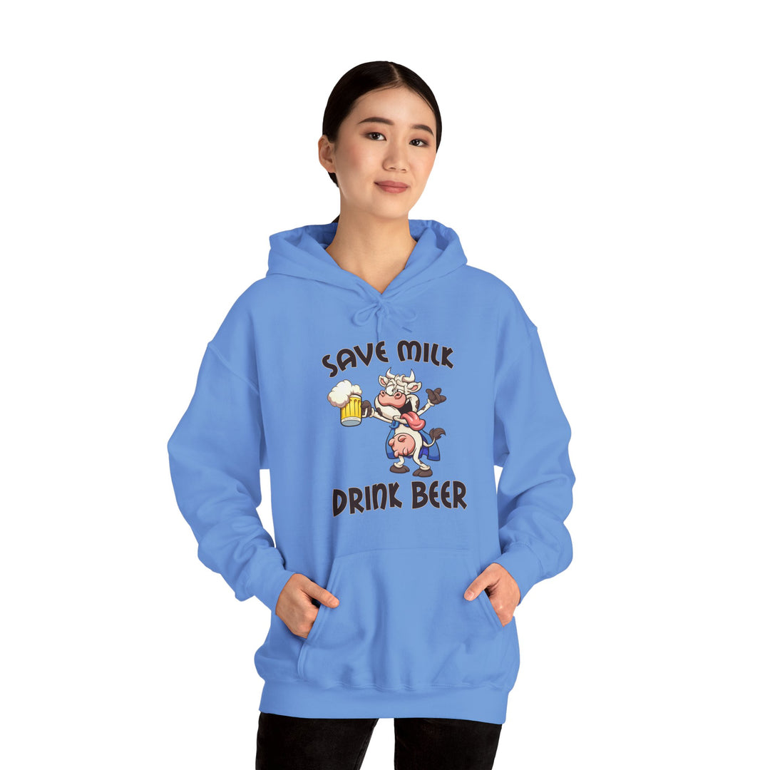 Save Milk Drink Beer Hooded Sweatshirt