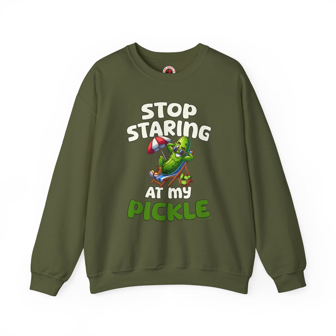 Stop Staring At My Pickle Crewneck Sweatshirt